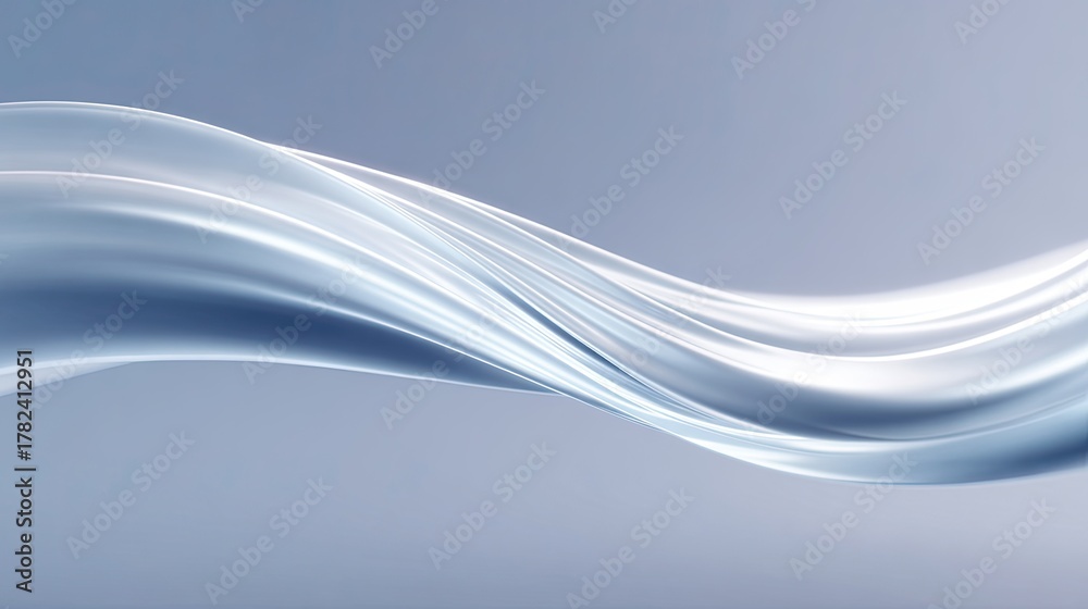 Fototapeta premium Elegant flowing waves in soft blue tones creating a serene and calming visual atmosphere suitable for backgrounds and design projects