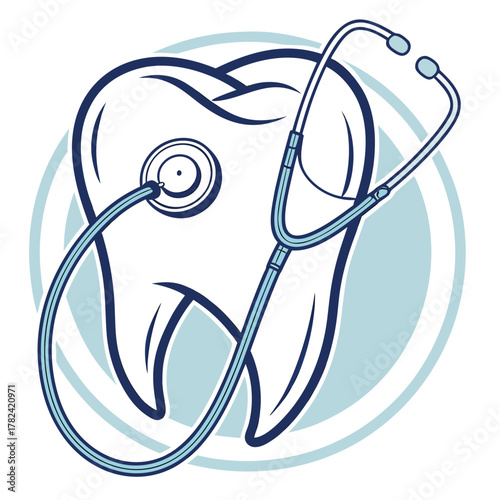 Dental health checkup with stethoscope