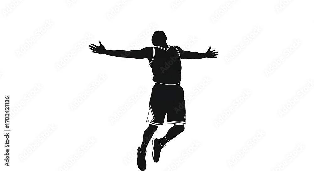 Obraz premium An Athlete Celebrating Victory Silhouette