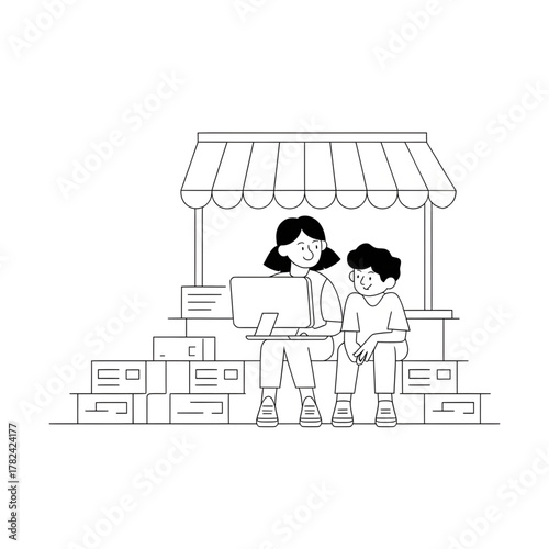 man and woman in a cafe