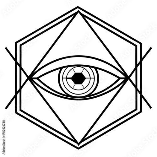 Eye of providence with soccer ball, a sporty design