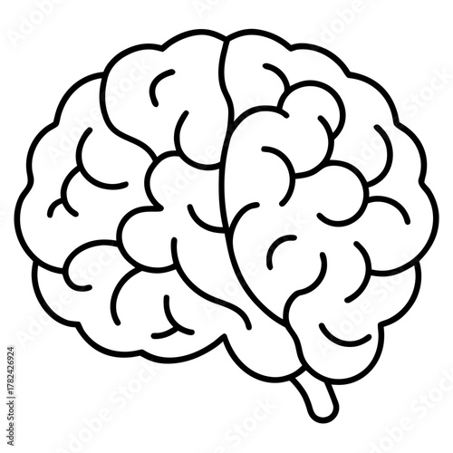 Human brain illustration for medical purposes