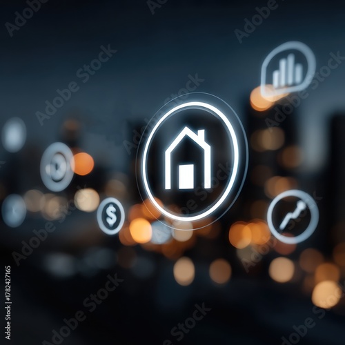 Real estate investment and finance concepts city background