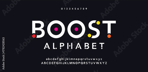 Design Modern abstract digital alphabet font. Minimal technology typography, Creative urban sport fashion futuristic font and with numbers. vector illustration.