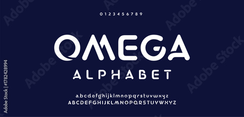 Design Modern abstract digital alphabet font. Minimal technology typography, Creative urban sport fashion futuristic font and with numbers. vector illustration.