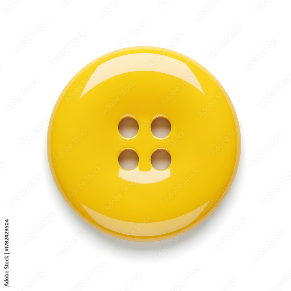 Fototapeta premium Simple design element or craft supply, showcasing a clean, round plastic button with a slight shadow.