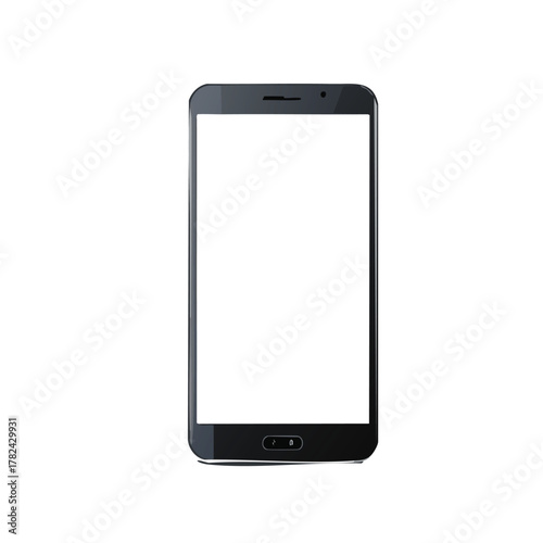 Blank touch screen smart phone isolated on white background for technology and communication display