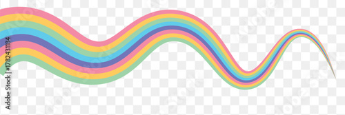 Vintage retro style vector lines, rainbow wavy stripes
