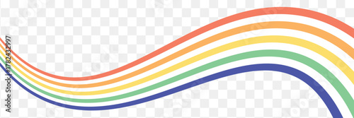 Vintage retro style vector lines, rainbow wavy stripes