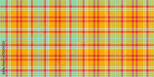 Kingdom textile plaid texture, flow background tartan check. 30s pattern seamless fabric vector in bright and red colors.
