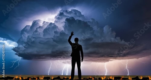 silhouette of a man in the sky