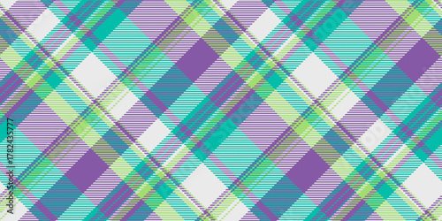 Stitched textile texture plaid, many vector background check. Harvest tartan pattern seamless fabric in white and violet colors.