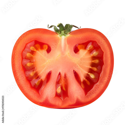 Wallpaper Mural Half Of A Bright Red Tomato Showing Seeds And Pulp Isolated On A White Background Torontodigital.ca