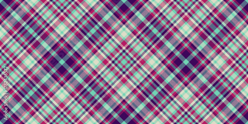 Stroke plaid vector background, decor texture fabric textile. Eps tartan check pattern seamless in teal and pink colors.