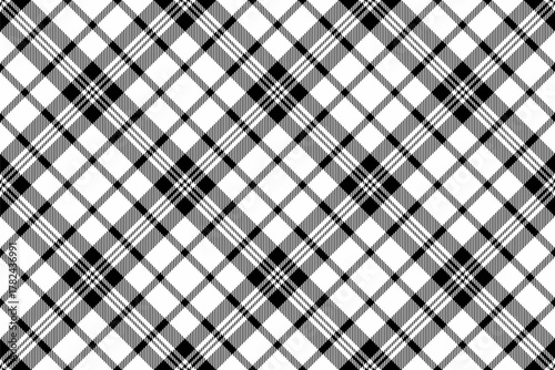 Windowpane vector background textile, xmas check plaid seamless. Bed tartan fabric pattern texture in white and black colors.