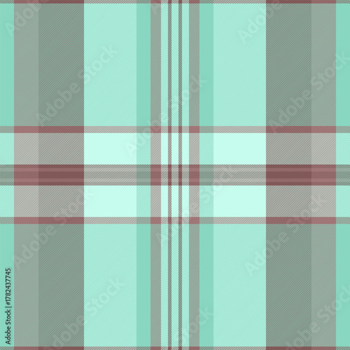 Multi tartan background check, old seamless plaid fabric. Vibrant pattern textile texture vector in teal and light colors.