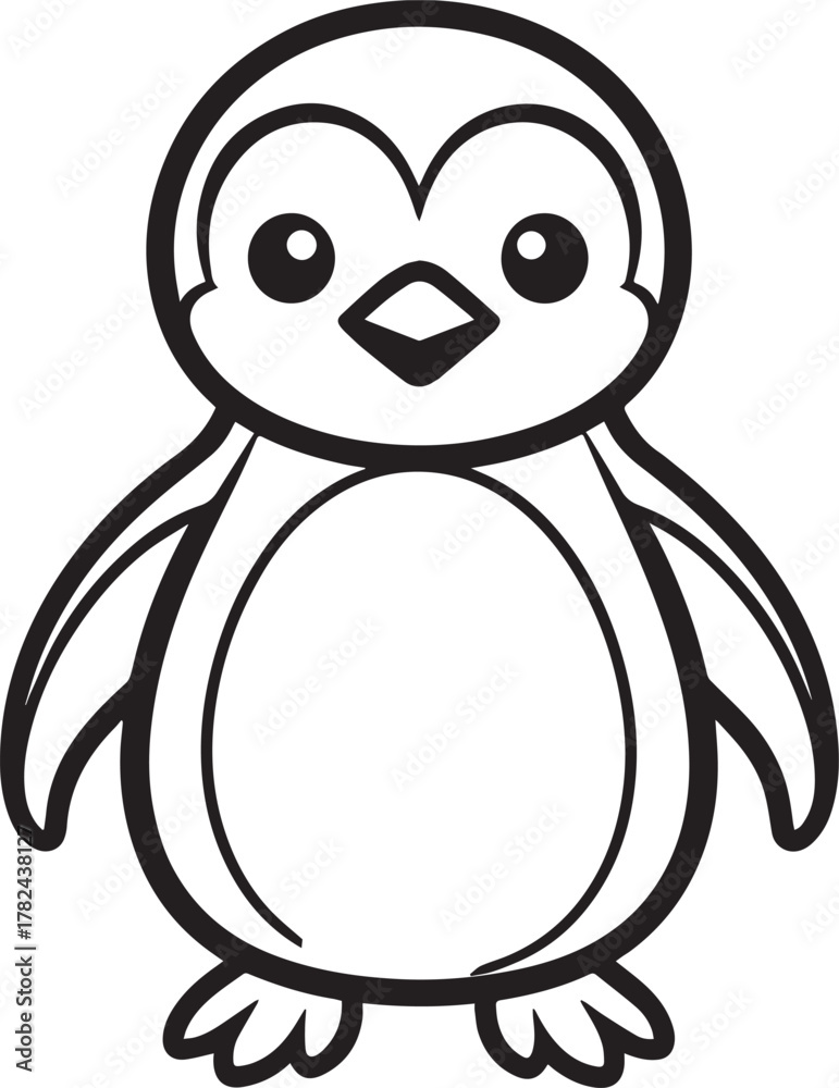 Fototapeta premium Simple Penguin Outline Vector