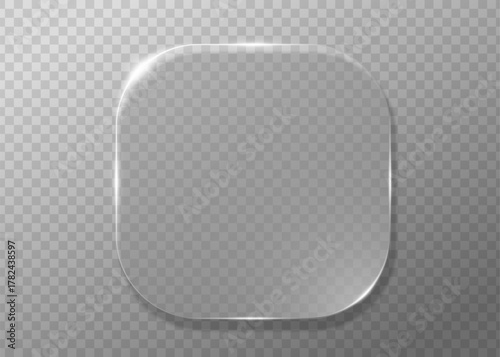 Abstract glass morphism layout with prism reflection and soft shadow. Futuristic 3D glassmorphism UI banner for digital app or website design.