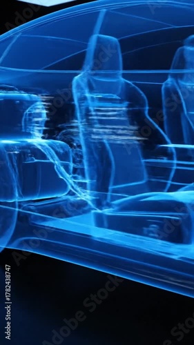 Abstract digital car blueprint futuristic design technology visualization