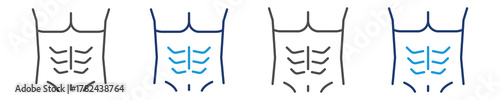 abdomen icon set multiple style