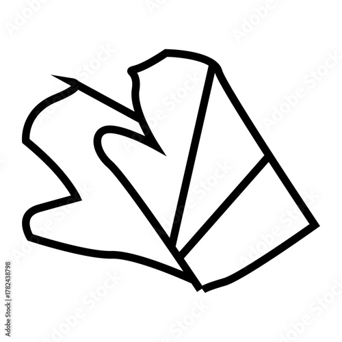 oven mitts glove vector outline icon