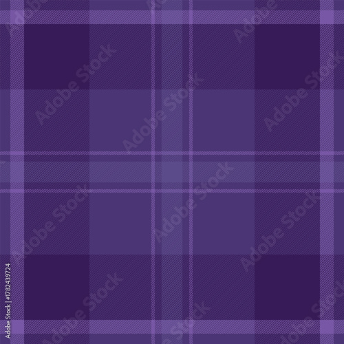 Wallpaper pattern plaid vector, wool textile check seamless. Damask texture fabric tartan background in violet and indigo colors.