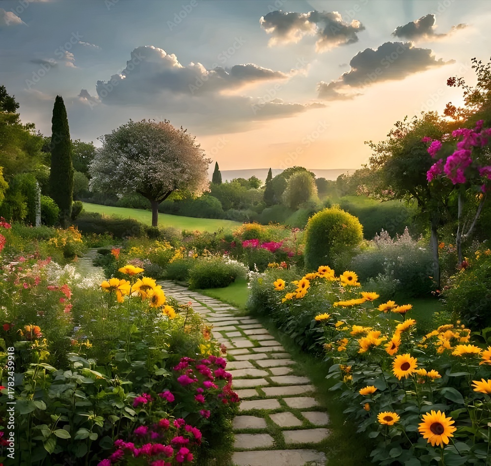 Obraz premium garden with flowers