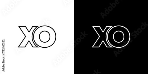 Letter X and O, XO logo design template. Minimal monogram initial based logotype.