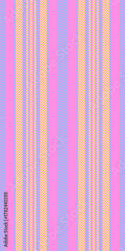 Ptraight pattern background fabric, carpet lines texture textile. Pilac stripe vector seamless vertical in pink and cyan colors.