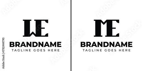 Letters ME and WE Monogram Logo Set, suitable for any business with ME EM WE EW initials