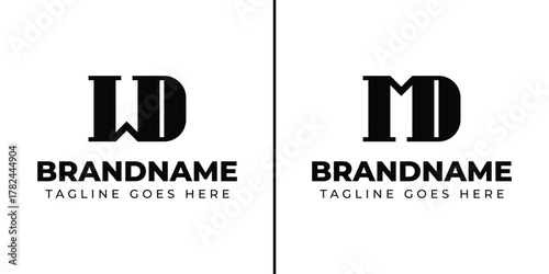 Letters MD and WD Monogram Logo Set, suitable for any business with MD DM WD DW initials