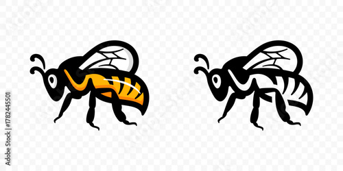 Flying honey bee vector logo design