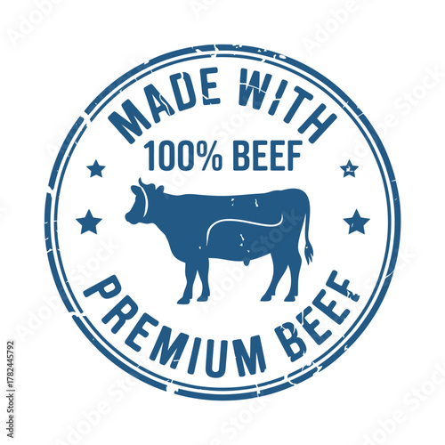 Premium beef stamp 100 percent beef product seal