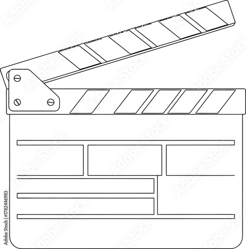 Open Film Clapboard Outline Vector Illustration Icon