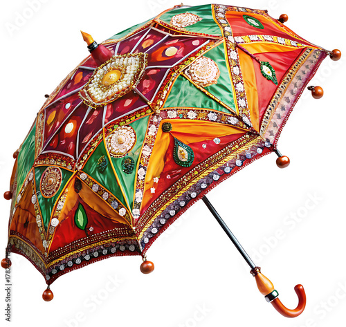 Traditional Indian umbrella with mirror work