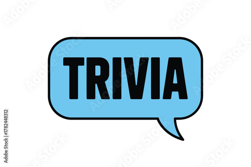 Blue speech bubble with the word trivia