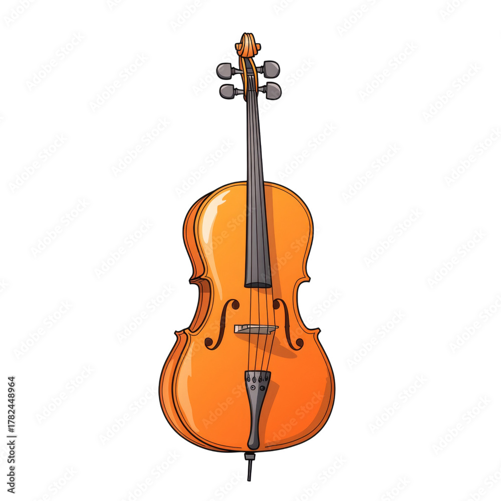 Obraz premium Cello musical instrument string instrument wood brown classical music smooth contours