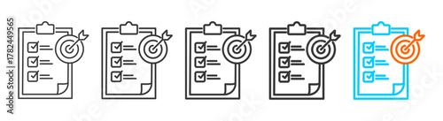 Objective icon set multiple style collection	