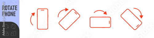 Rotate smartphone icon. Turn your mobile phone. Device rotation symbol. Rotate phone icon set vector illustration for web site or mobile app. Vector color illustration