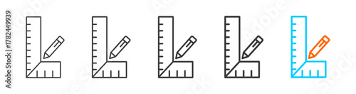 measurement icon set multiple style collection	