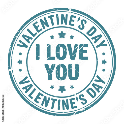 Valentine s day i love you stamp graphic