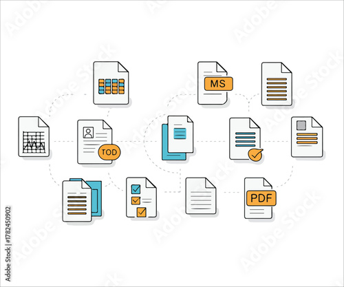Diverse file formats connected in a network business collaboration process