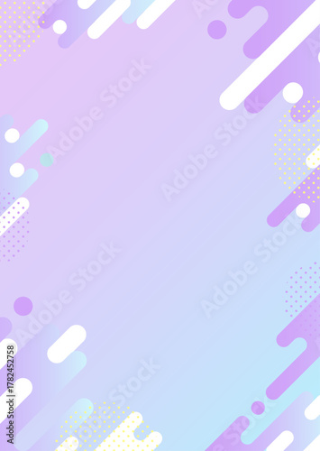 グラデーションのポップな柄の背景イラスト（紫色・水色・縦）