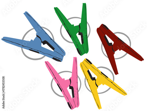 colorful clothespin vector illustration