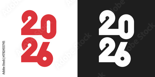 2026 number design template. 2026 New Year logo text design