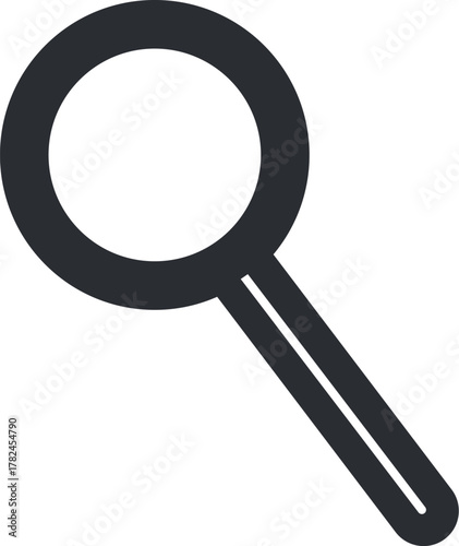 Magnifying Glass Search Icon, Minimal Line Vector, Isolated on White Background