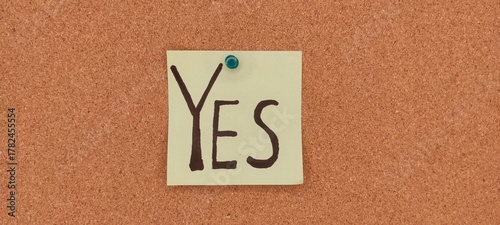 Yes Note On Board Representing Mindfulness And Calm Motivation