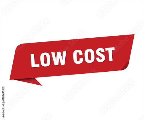 Red banner promotion with the text low cost isolated design