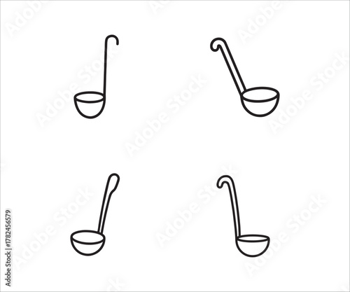 Set of ladles minimal vector illustration for culinary designs ideas
