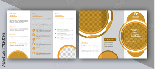 Trifold brochure template design.